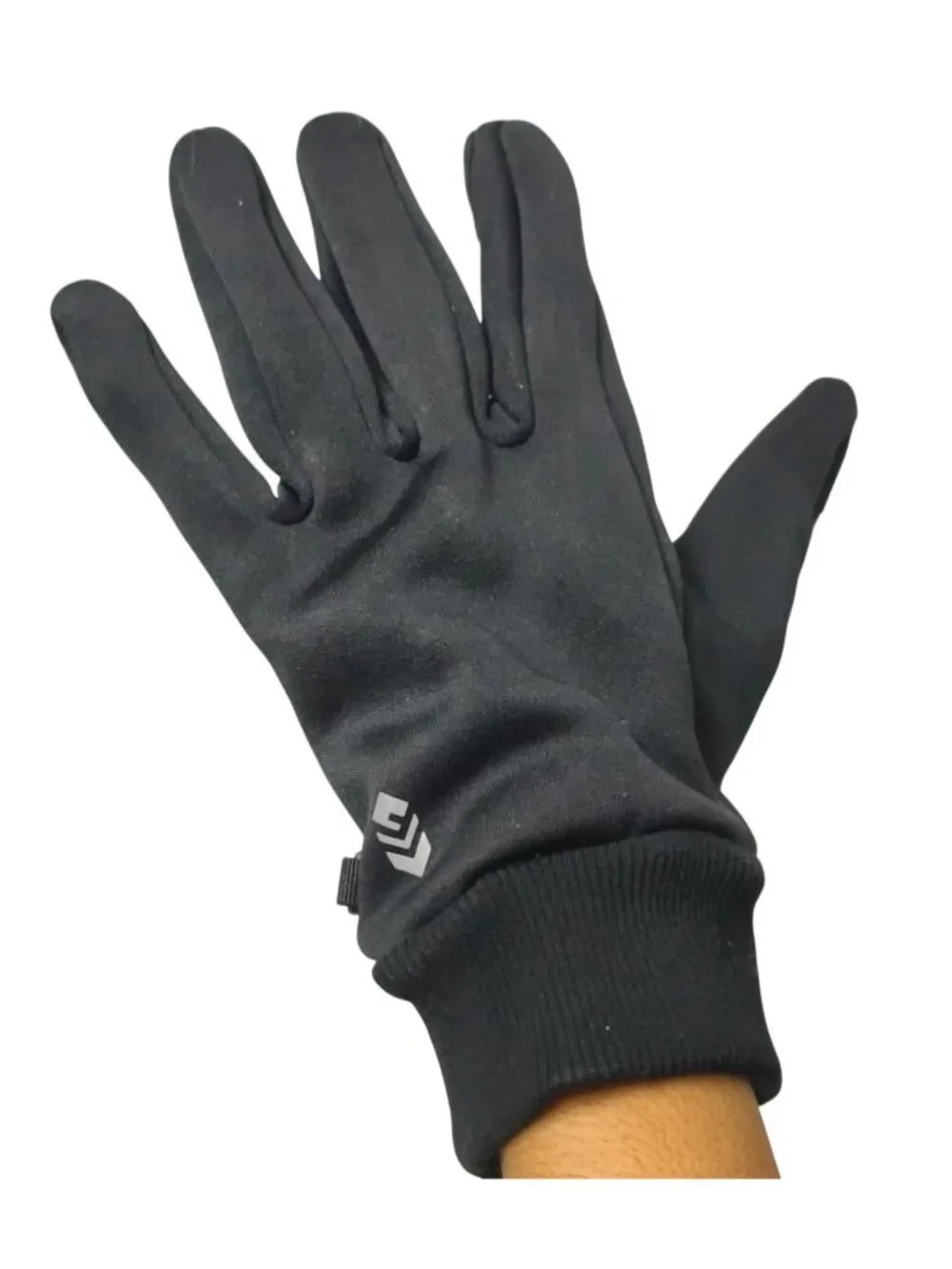 Womens Winter Gloves Black Touchscreen Fingers Thermal Grip Gloves Ribbed Cuffs